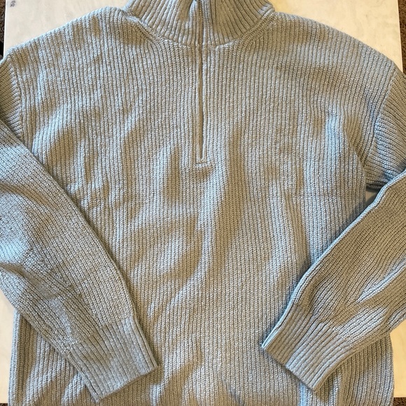 NWT Womens Half Zip Oversized Gray Sweater Size Large Tall - Picture 3 of 4